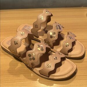 Dolce Vita Nude Sandals with Gold Details Size 10